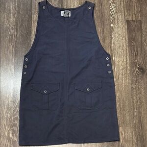 Authentic & Original Directives Overall Sleeveless Dress Navy Lyocell Y2K XL